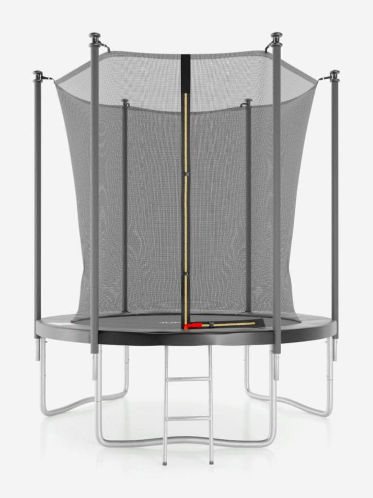 Батут с защитной сеткой DFC JUMP4FUN 6 ft черный с лестницей