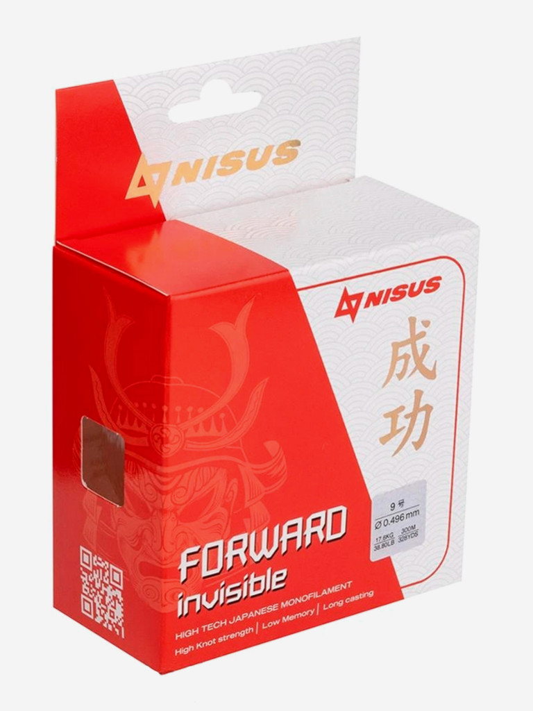 Леска для рыбалки Nisus FORWARD Invisible Nylon 0,496мм, 300м, 17,6кг, прозрачный