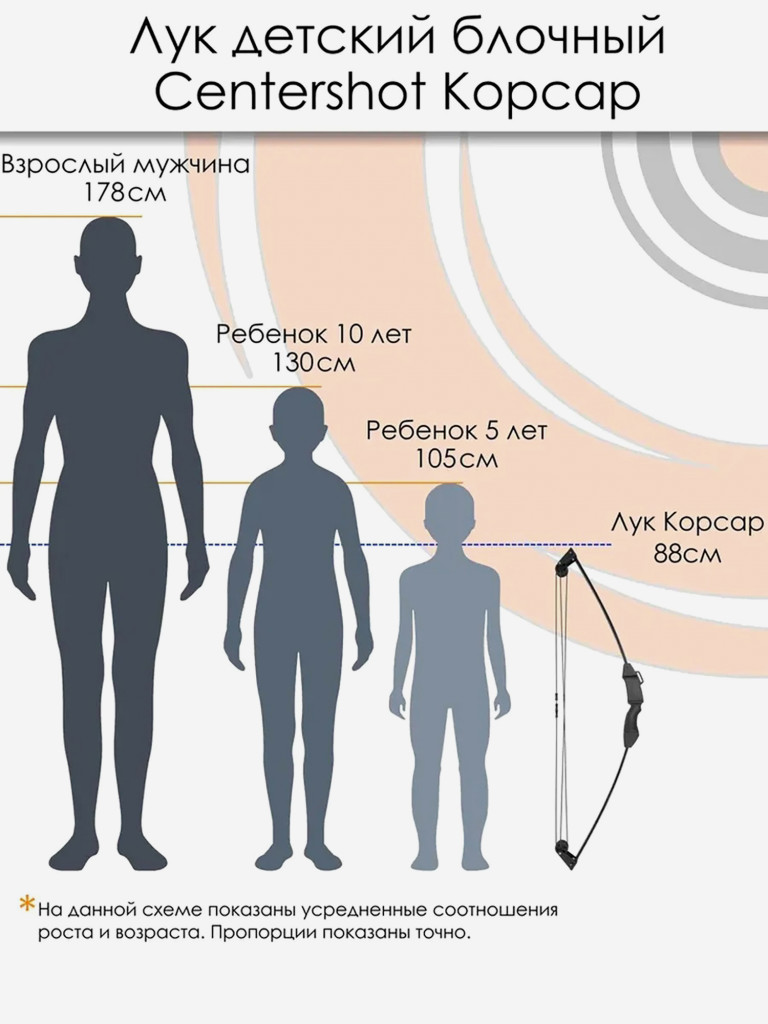 Лук детский блочный Корсар с комплектацией черный