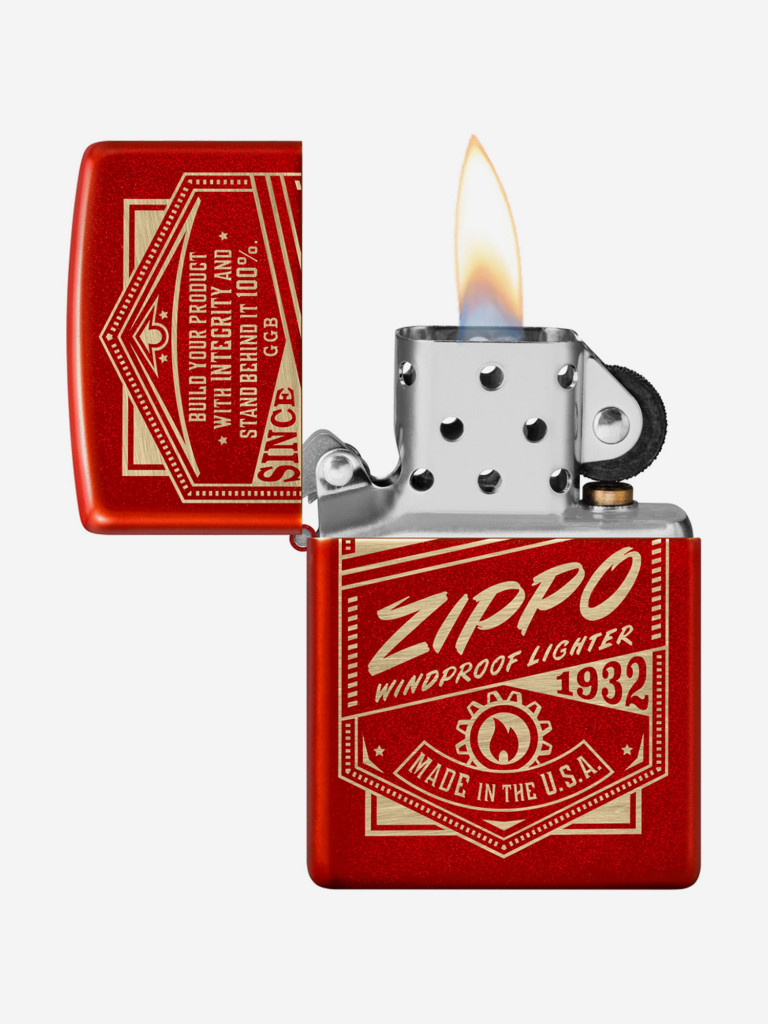 Зажигалка Zippo 48620 Classic Metallic Red, красная