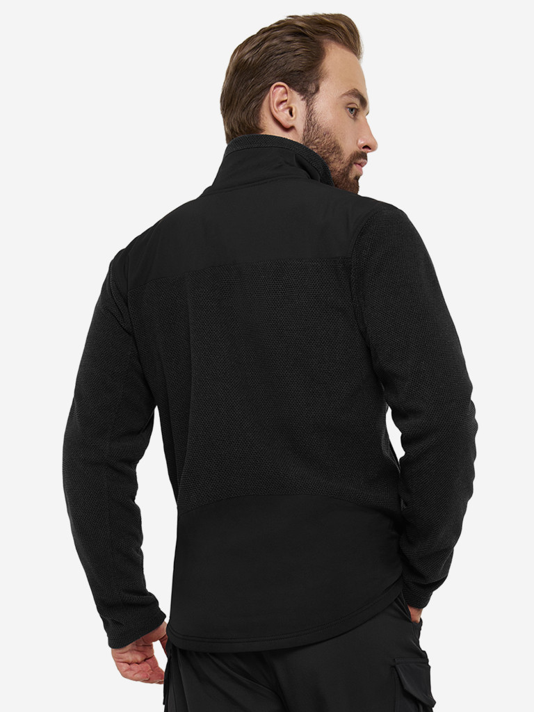 Кофта мужская на молнии HUT URMAN флисовая для охоты, черная