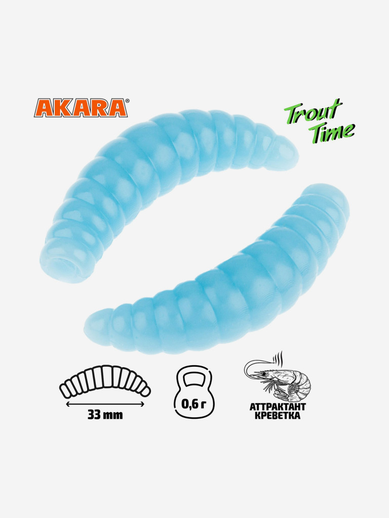 Силиконовая приманка Akara Trout Time MAGGOT 1,3 Shrimp 463 (24 шт.)