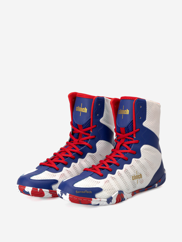 Боксерки Clinch Speed Pro Russian Team бело-сине-красные