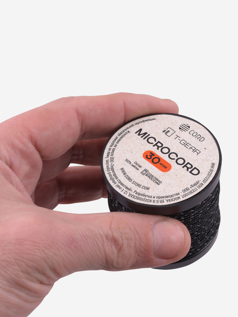 Микрокорд T-Gear x CORD nylon катушка 30м световозвращающий (Black)