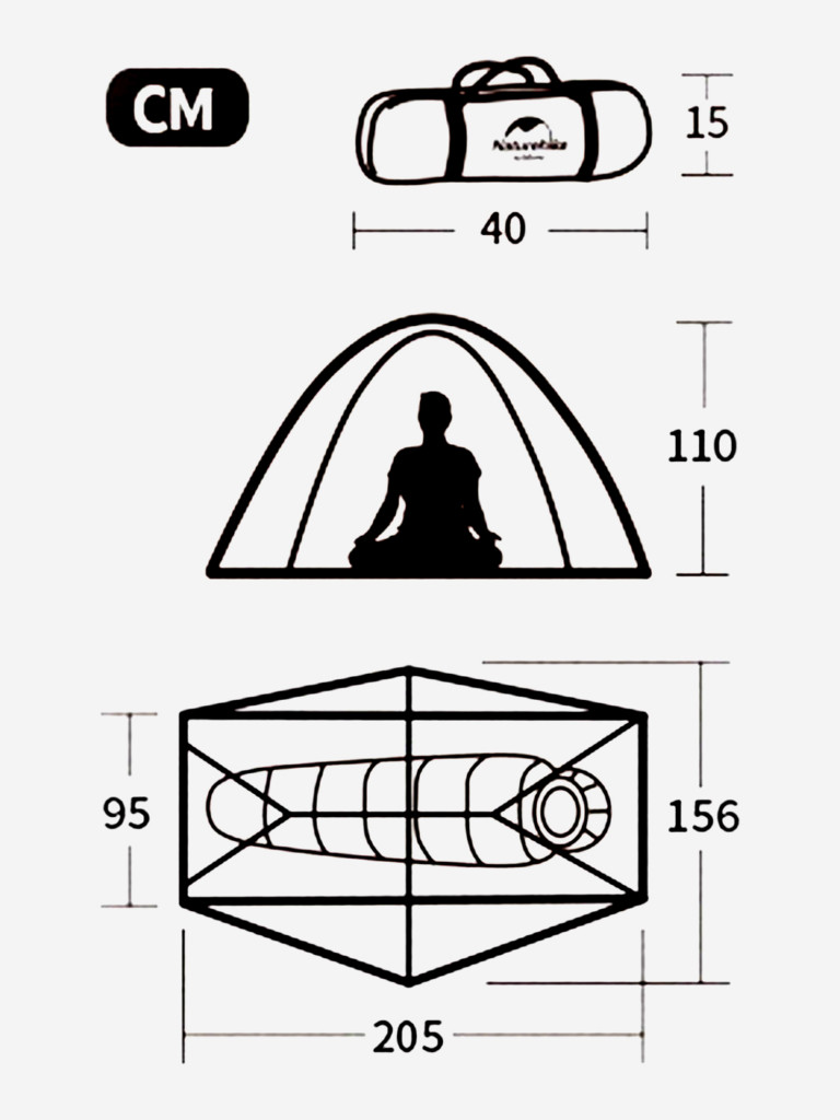 Палатка 1-местная Naturehike Spider 1 Cycling, нейлон 20 D, футпринт, оранжевая