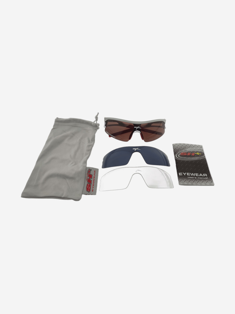Спортивные очки SH+ RG 4600 Small Face Shiny silver/red polarized (+2 доп. линзы)