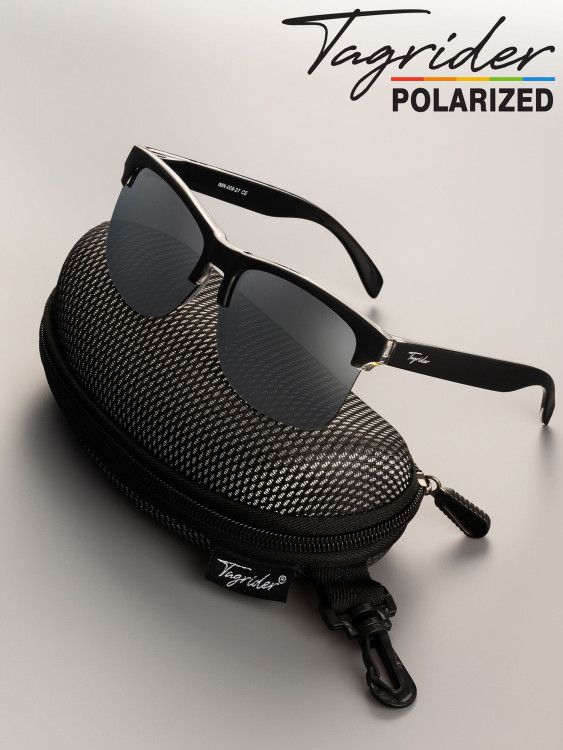 Очки поляризационные, солнцезащитные, антибликовые Tagrider в чехле IMN-009-27 Gray Mirror