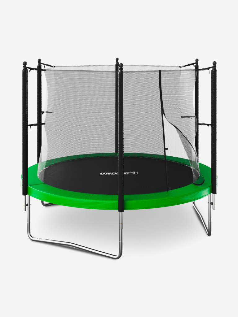 Батут каркасный UNIX Line Simple 10 ft Green с внутренней защитной сеткой, общий диаметр 305 см, до 140 кг