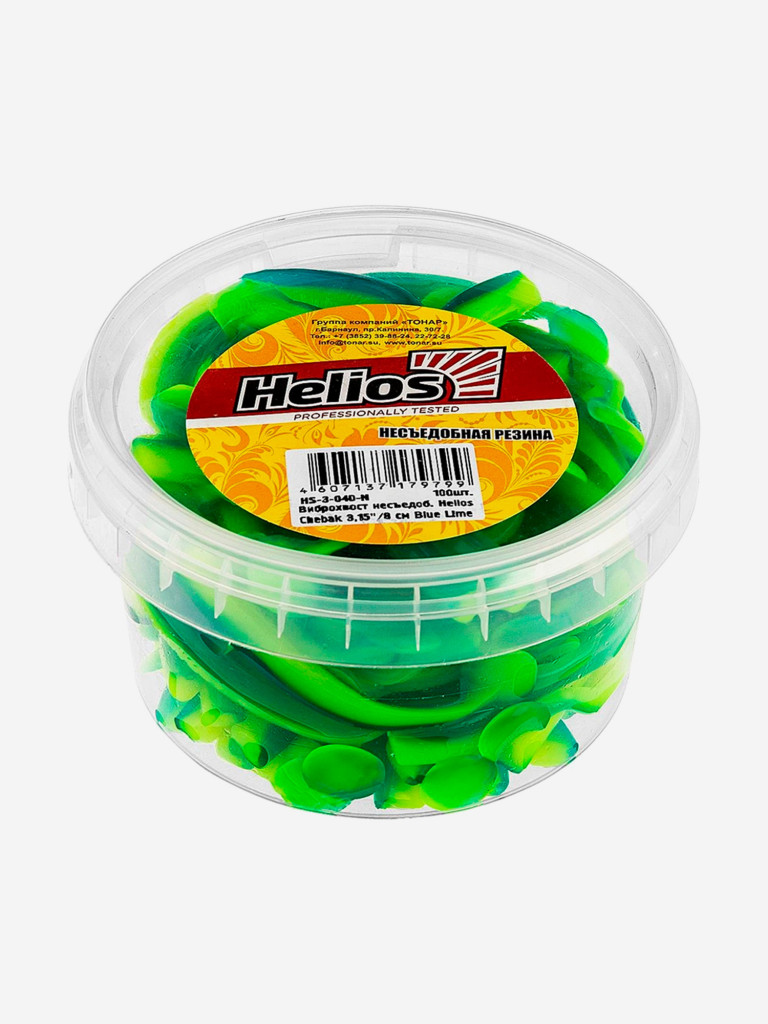 Мягкая приманка Helios Chebak, 3,15'' / 8 см, Blue Lime, 100 шт (HS-3-040-N)