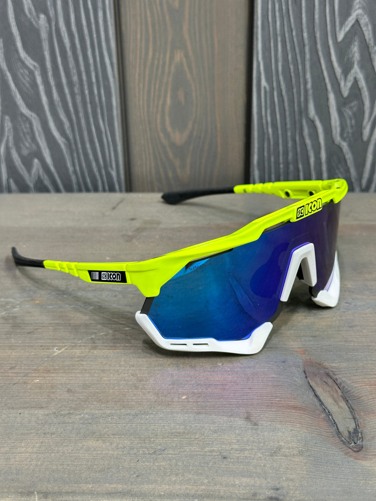 Очки спортивные Scicon AeroShade XL оправа Yellow Fluo линза SCNPP Multimirror Blue + Clear