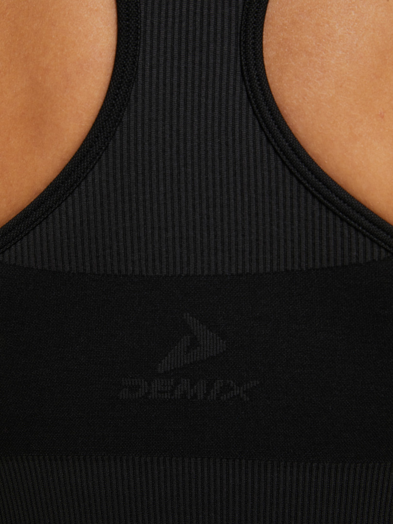 Спортивный топ бра Demix HighFlow Seamless Longline 29750700299 Черный, размер 44,46, фото 4