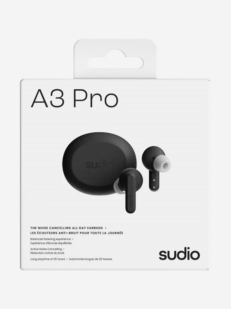Беспроводные наушники Sudio A3 Pro Wireless Bluetooth Earbuds c активным шумоподавлением, цвет: черный