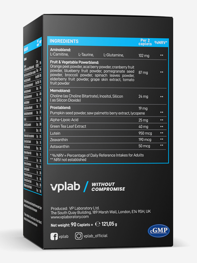Спортивный витаминно-минеральный комплекс мужской Vplab Nutrition, 90 шт