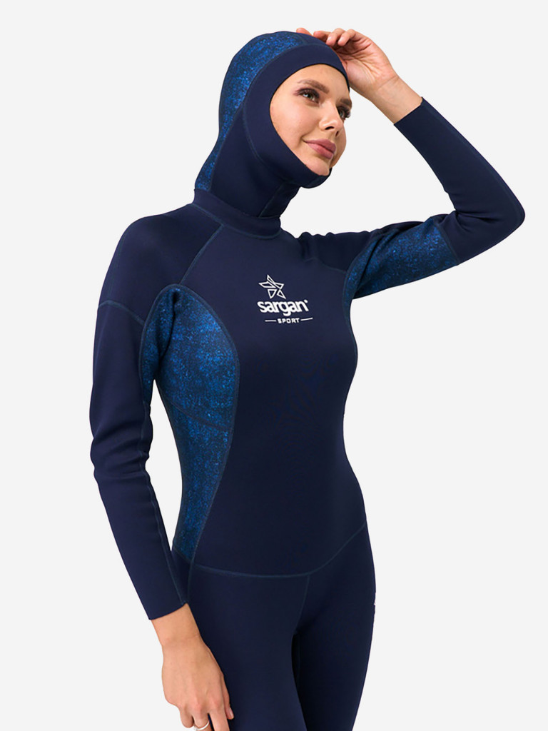 Шлем неопреновый 2мм короткий для дайвинга и водного спорта унисекс SARGAN Sport 1020/BL Темно-синий