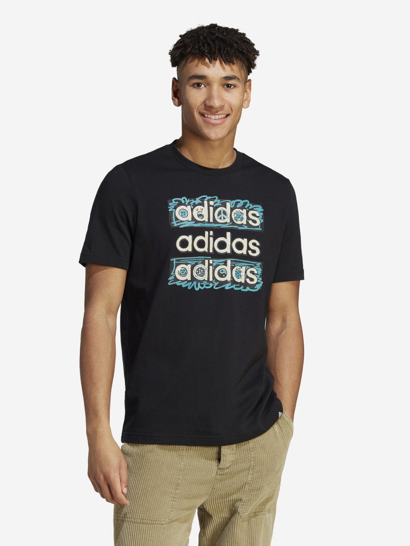 фото Футболка мужская adidas doodle mlt, черный
