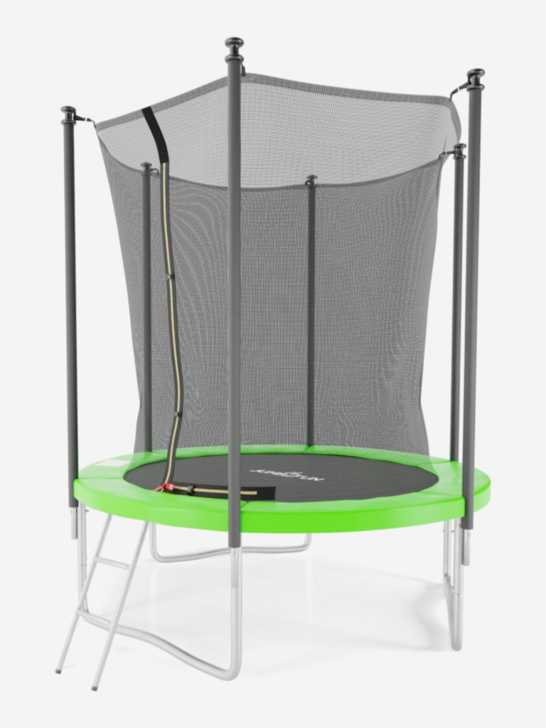 Батут с защитной сеткой DFC JUMP4FUN 6 ft зеленый с лестницей