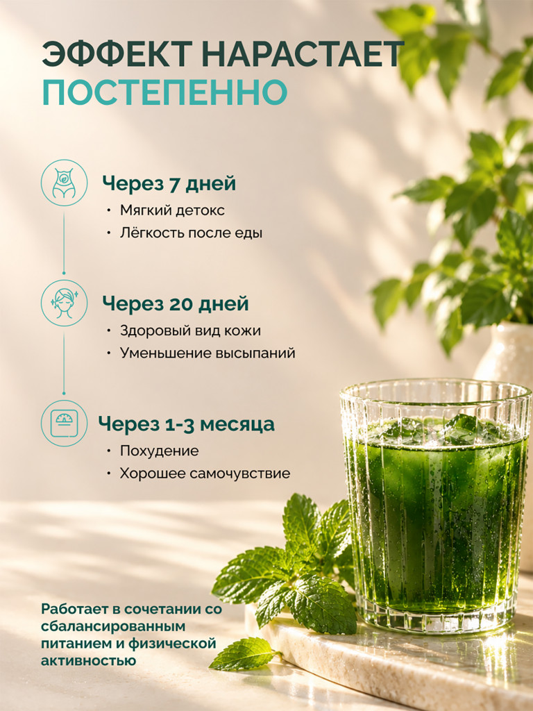 Хлорофилл жидкий для похудения с мятой 500 мл., MedCraft