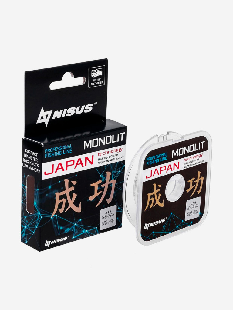 Леска для рыбалки Nisus MONOLIT Nylon Transparent 0,091mm (N-MO-0.091-50) 10 штук по 50 м