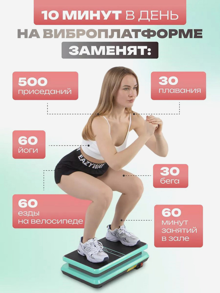 Виброплатформа для похудения Fitnesslive модель 104 цвет голубой