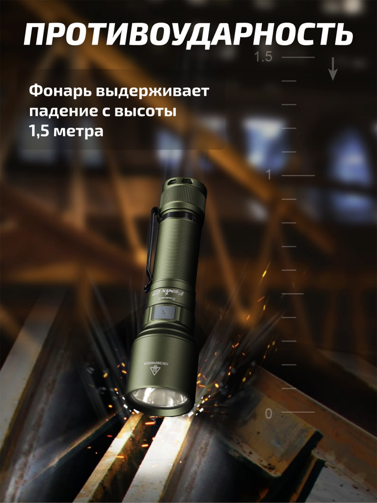 Фонарь Fenix индустриальный C7 зеленый 3000 люмен