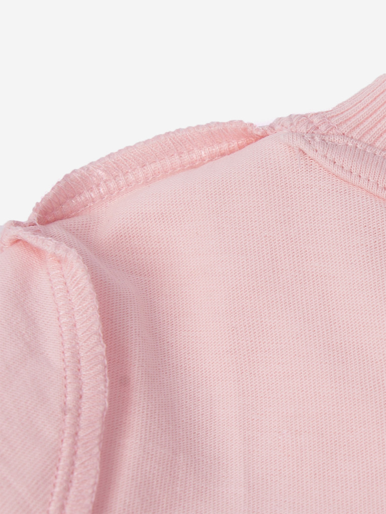 Футболка для девочек Racoongo Синий трактор, розовый