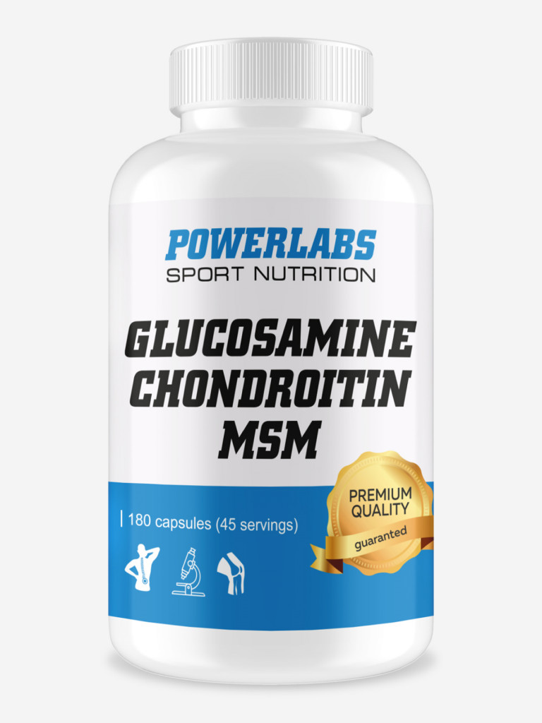 Глюкозамин Хондроитин Мсм, Powerlabs, 180 капсул