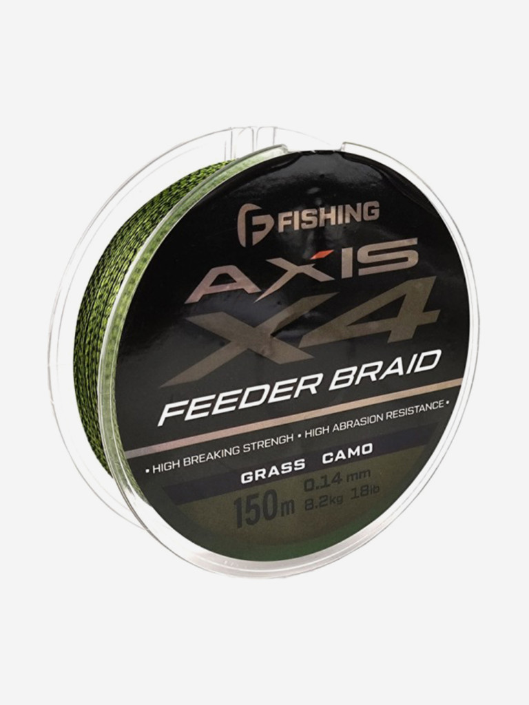 Шнур F-FISHING Axis Braid PE X4 Feeder 150м Grass Camo 0,14мм 8,2кг