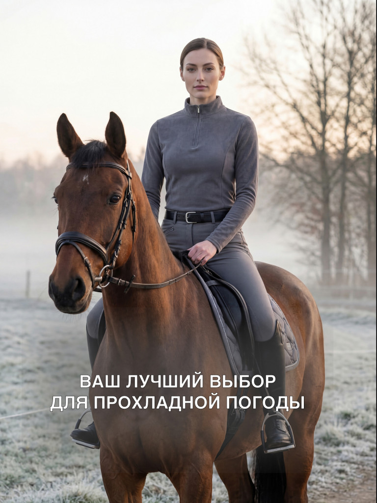 Лонгслив теплый женский Equestrian code Flannel для верховой езды