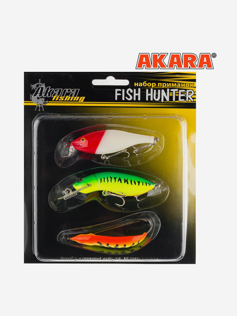 Набор спиннинговых приманок Akara Fish Hunter (воблеры, блесна-колебалка)