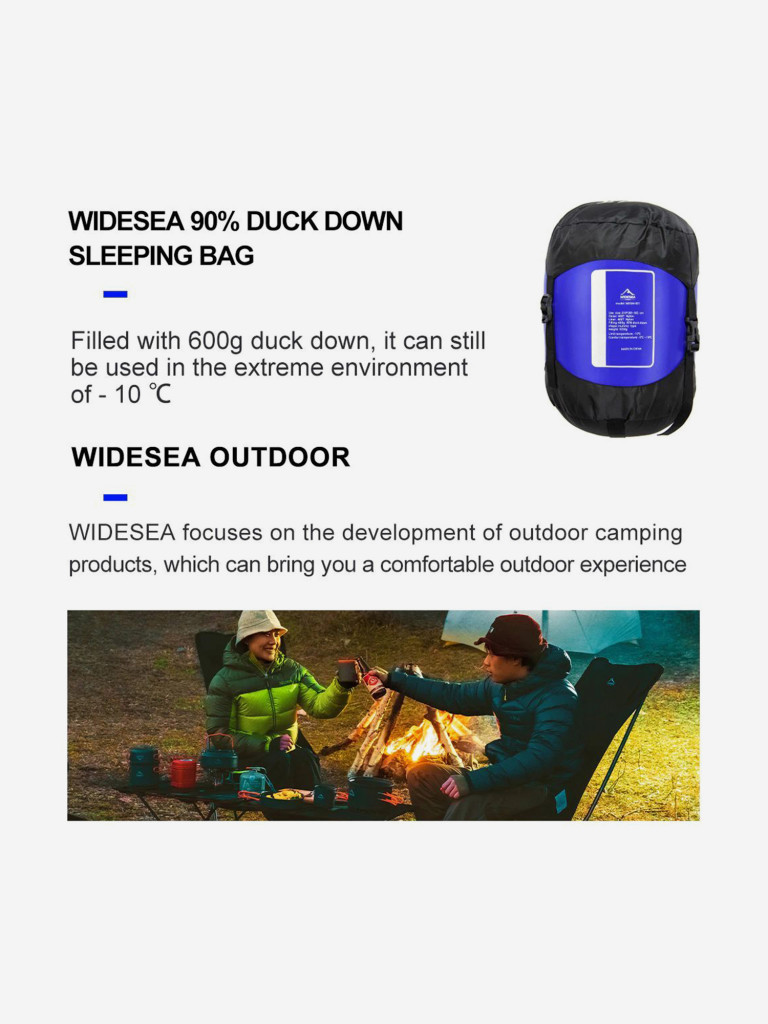 Спальный мешок Widesea WDSM-001L-12, 1200г
