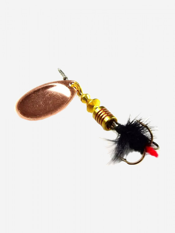 Блесна для рыбалки вертушка Mepps AGLIA MOUCHE, 00, Copper/Black fly, 1 штука