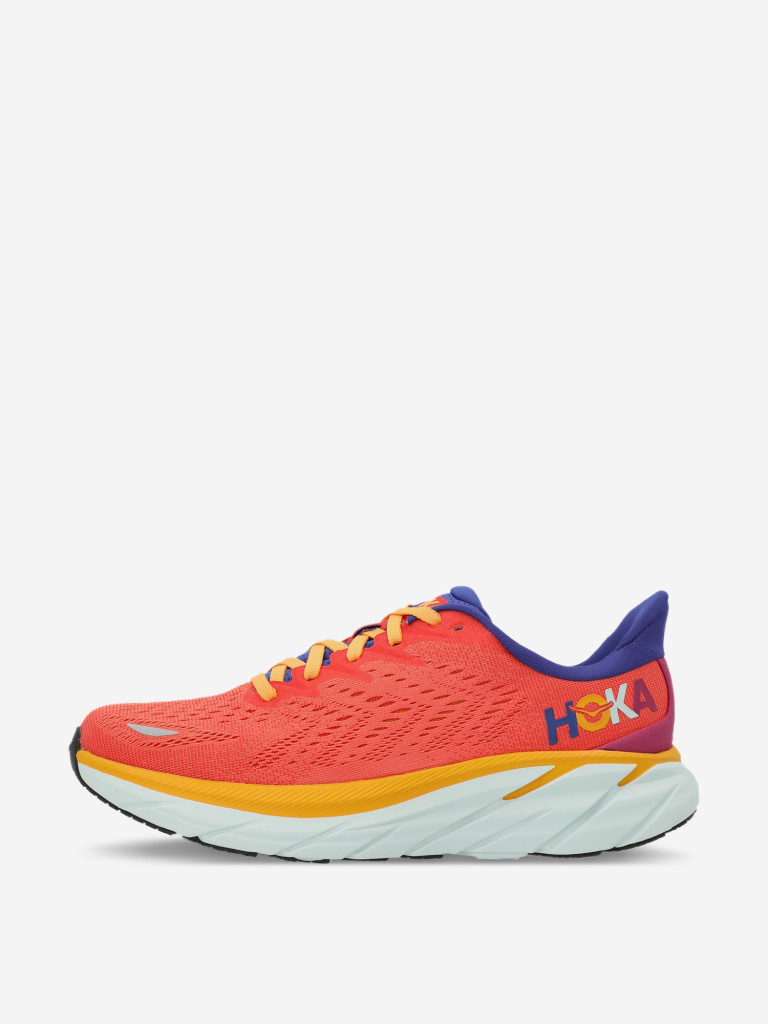 Кроссовки женские Hoka One One Clifton 8 оранжевый/белый цвет — купить за  11759 руб. со скидкой 40 %, отзывы в интернет-магазине Спортмастер