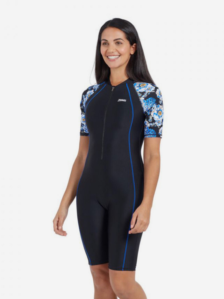 Гидрокостюм тренировочный женский Zoggs Kneesuit Sleeve Print
