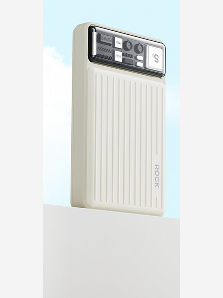Внешний аккумулятор ROCK P92 PD20W Travel Series Power Bank With Cable 10000mAh белый