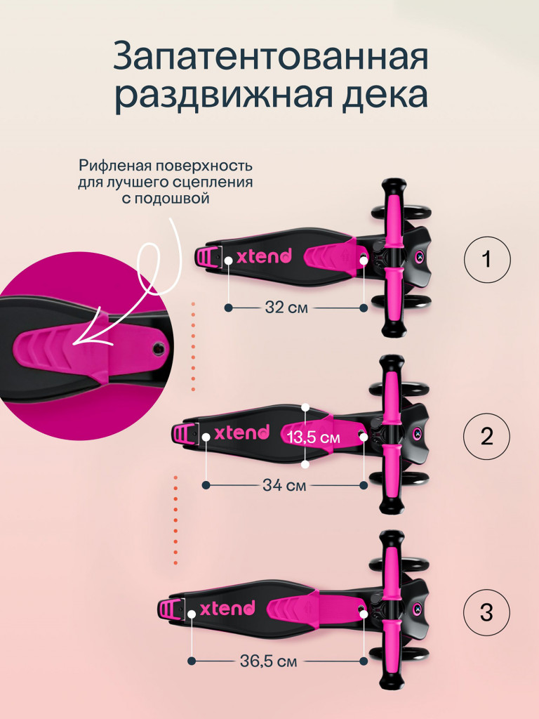 Самокат трехколесный детский SmarTrike Xtend Scooter, растущий, складной, от 3 до 12 лет