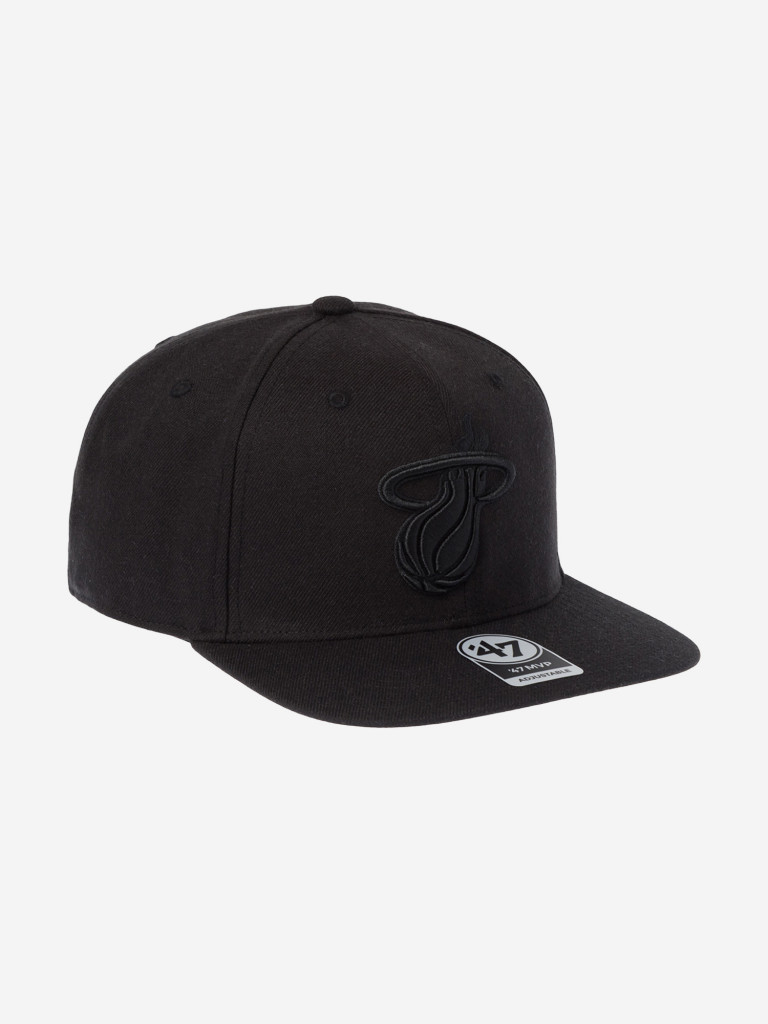 Бейсболка с прямым козырьком 47 BRAND K-NSHOT27WBP-BKBK Miami Heat NBA