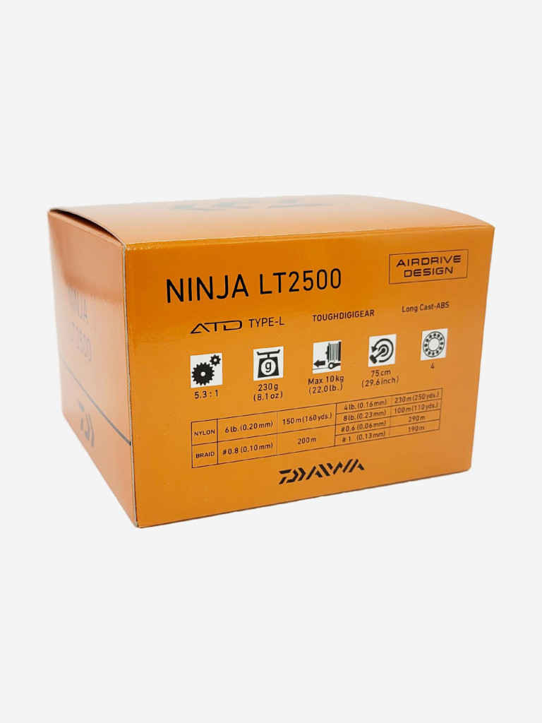 Катушка для спиннинга Daiwa 23 NINJA LT 2500, катушка для удочки с передним фрикционом