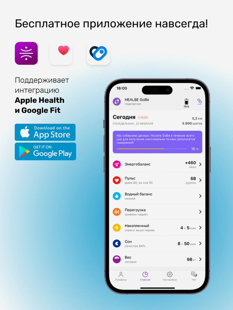 Фитнес браслет HEALBE GoBe U серый
