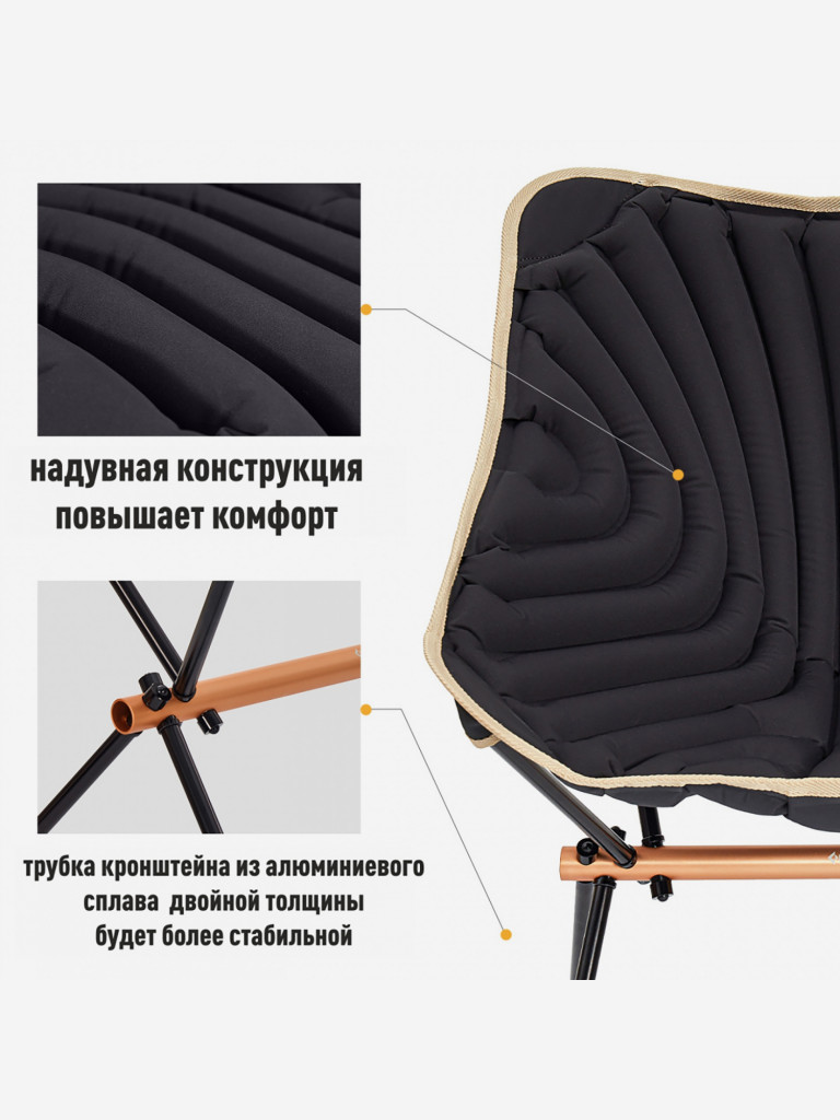 Кресло складное 2033 Larch Chair сталь, черный