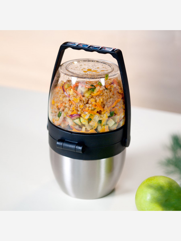 Термос с допополнительным отсеком 1л THERMOS TS-3430 стальной цвет