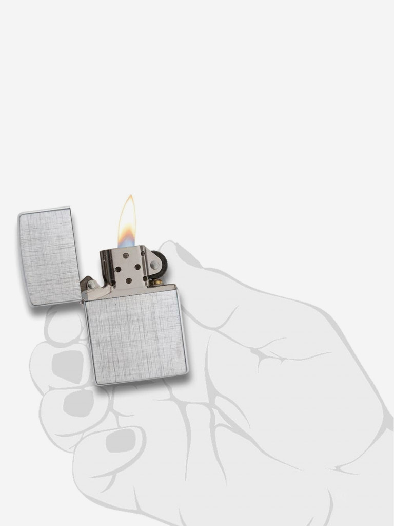 Зажигалка бензиновая ZIPPO 28181 Classic Linen Weave Brushed Chrome