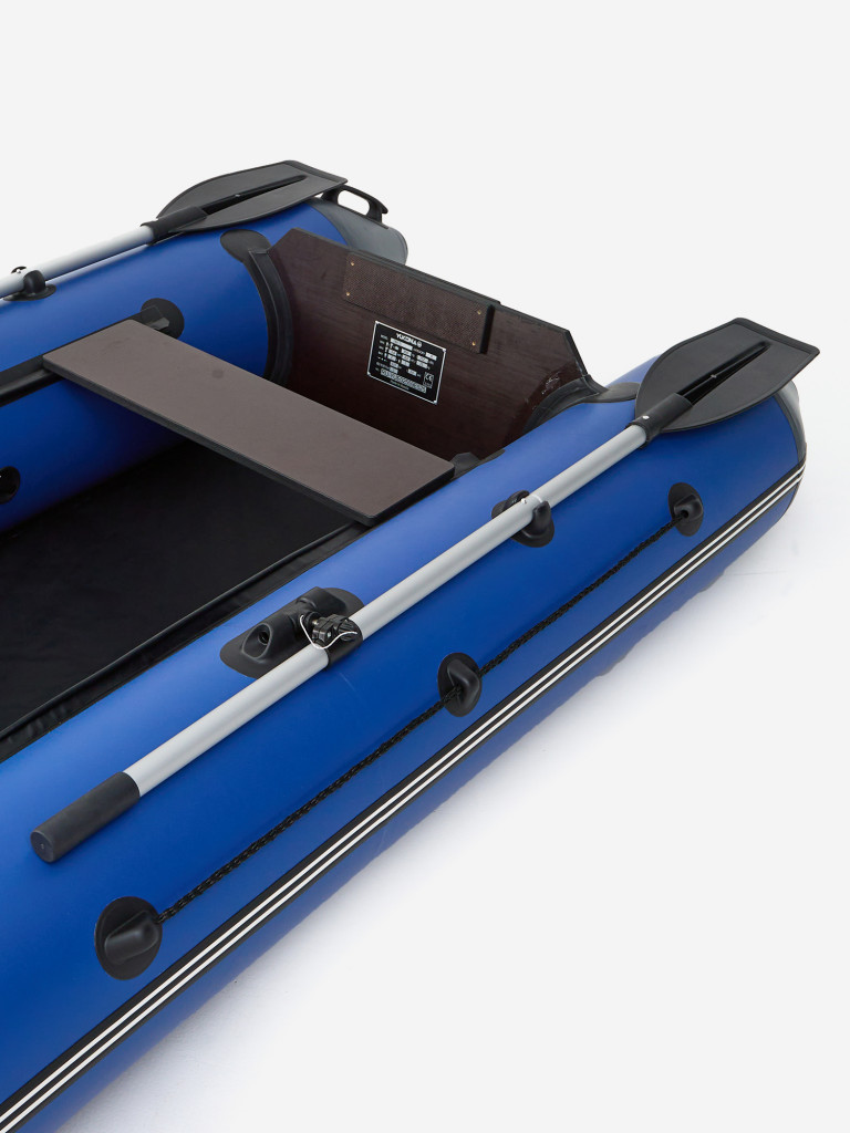 Лодка ПВХ надувная под мотор Yukona 280 TLЛЮКС двухместная для рыбалки с жестким дном. сине-серый