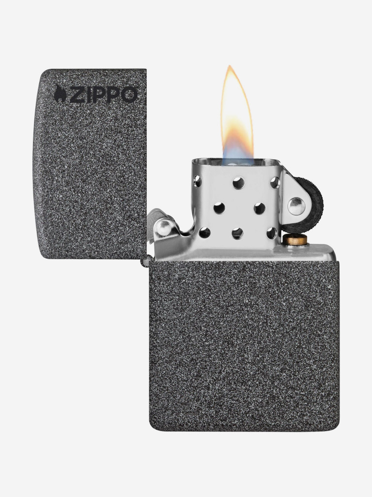 Зажигалка бензиновая ветроустойчивая Zippo Logo Iron Stone