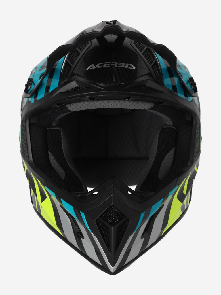Мотошлем кроссовый взрослый Acerbis STEEL CARBON 22-06 Light Blue/Fluo Yellow
