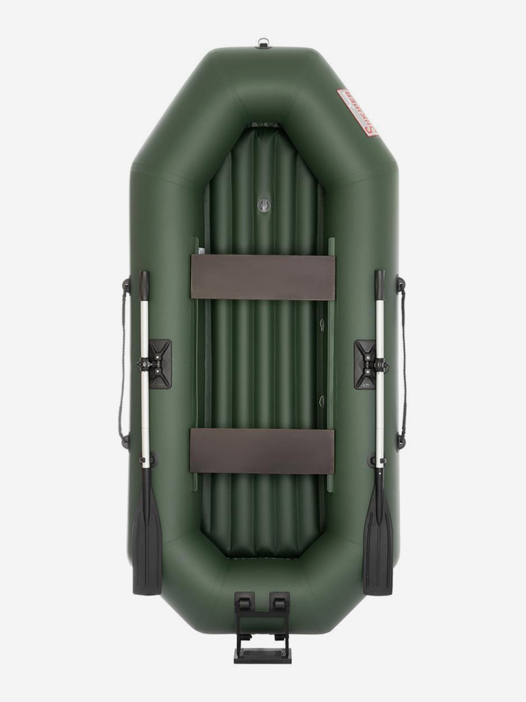 Лодка надувная для рыбалки Тонар Шкипер А260нт навесной транец, надувное дно зеленый