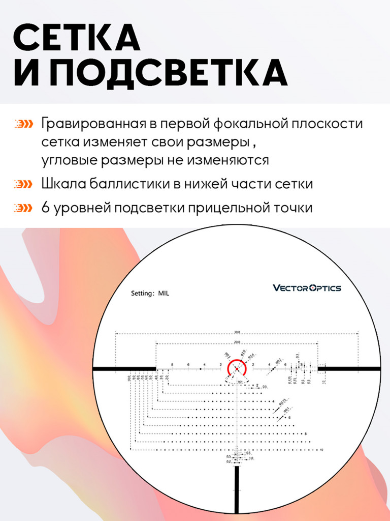 Прицел оптический Vector Optics Constantine 1-8x, с подсветкой