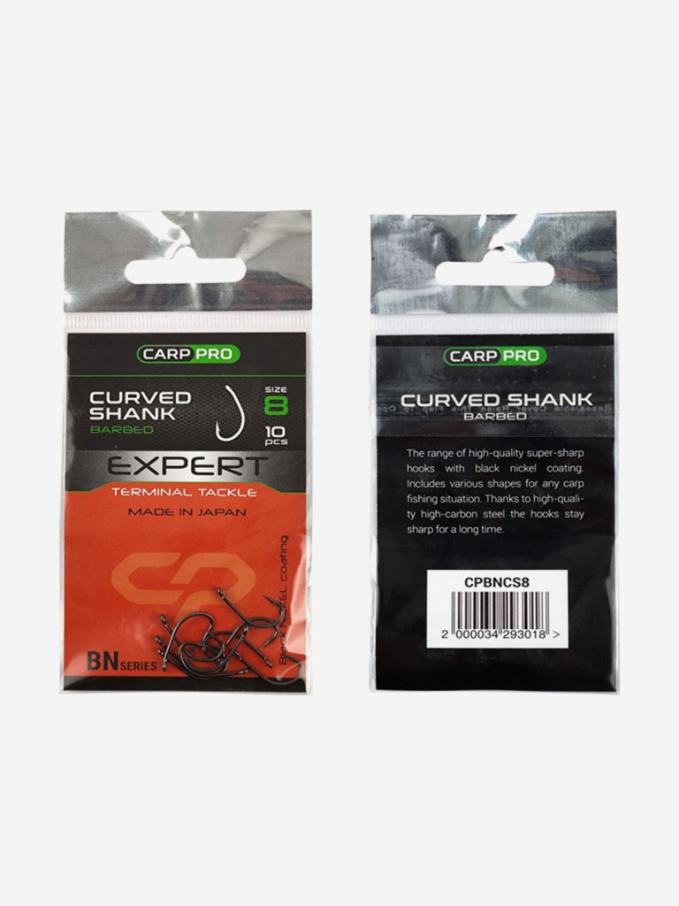 Крючок CARP PRO Black Nickel Curved Shank №8 10шт
