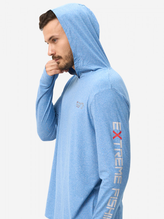 Лонгслив мужской Extreme Fishing PSS-G303H с капюшоном, с защитой от солнца UPF50+ для рыбалки