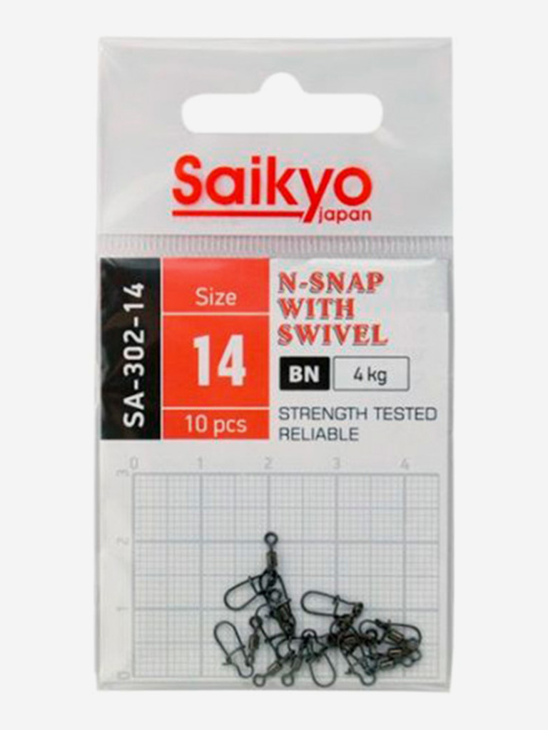 Вертлюг с застежкой Saikyo SA-302-14 (2 упаковки по 10 штук)