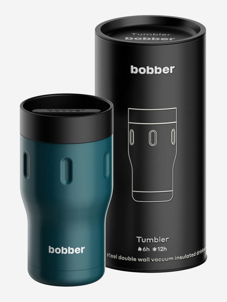 Термокружка вакуумная BOBBER Tumbler 350 мл, крышка 360, тепло до 6 часов, темно-бирюзовый